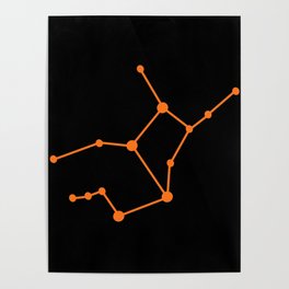 Virgo (Orange & Black) Poster