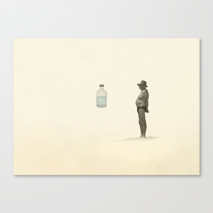 beach and a bottle Canvas Print