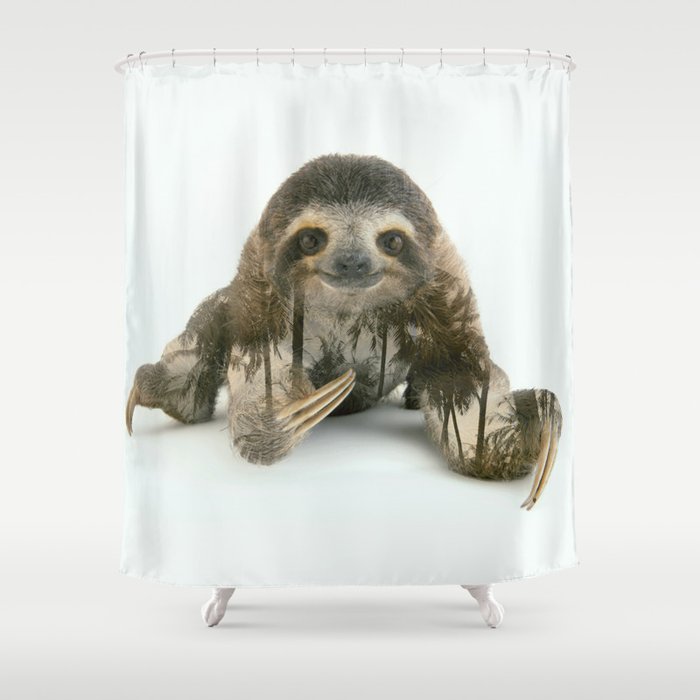 Arctic Sloth Shower Curtain