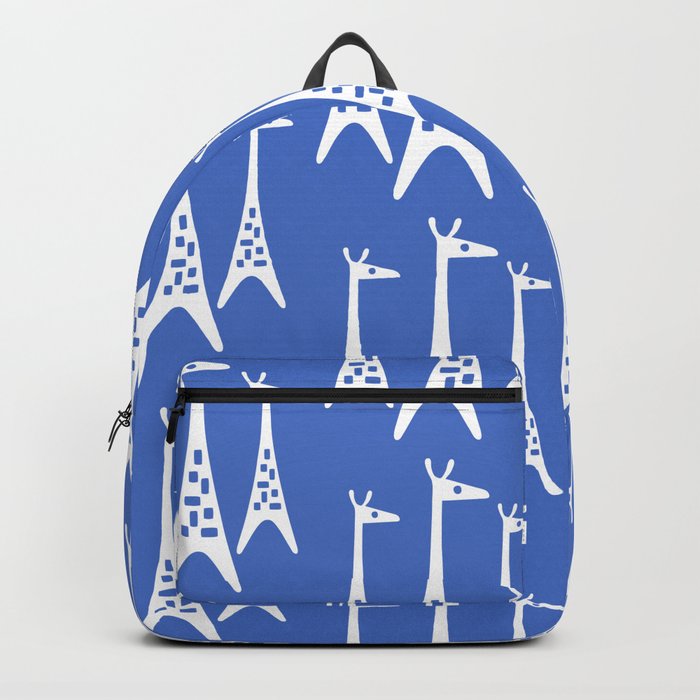 Mid Century Modern Giraffe Pattern 221 Blue Backpack