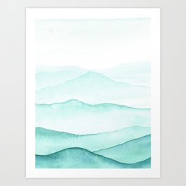 Mint Mountains Art Print