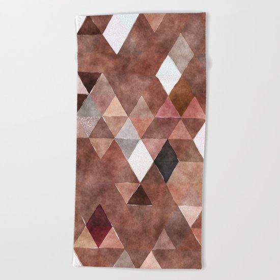 Retro Triangles Pattern 04 Beach Towel