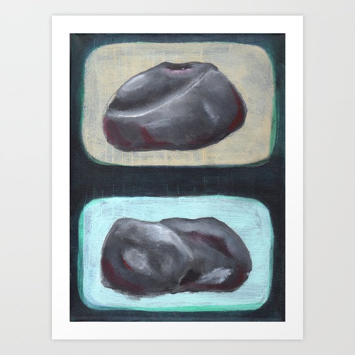 Minimalist Abstract Rocks Painting Art Print By Zenz Society6