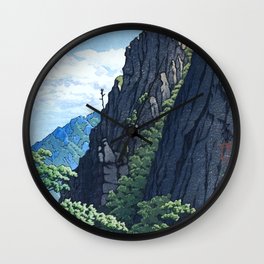 Samburam Rock, Kumgang Mountain By Kawase Hasui - Vintage Japanese Ukiyo-e Woodblock Print Art Wall Clock