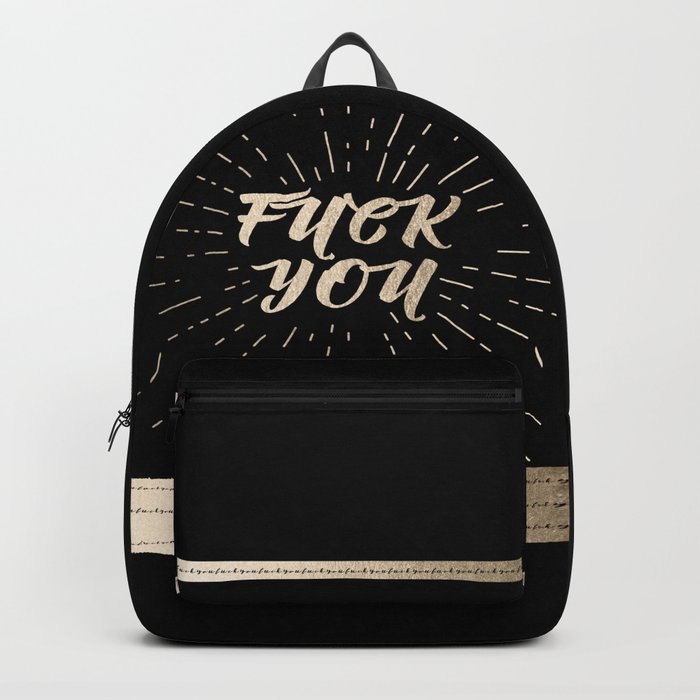 Black and store gold backpacks