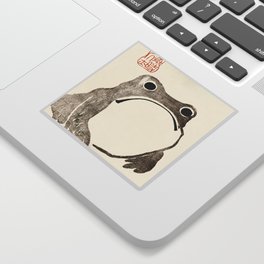 Unimpressed Frog Meika Gafu by Matsumoto Hoji 1814 - Frog Sticker
