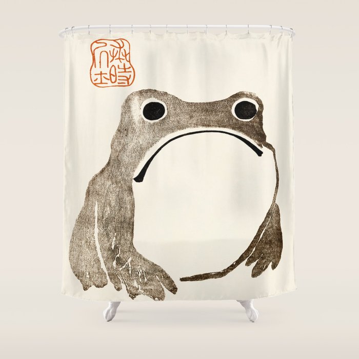 Unimpressed Frog Meika Gafu by Matsumoto Hoji 1814 - Frog Shower