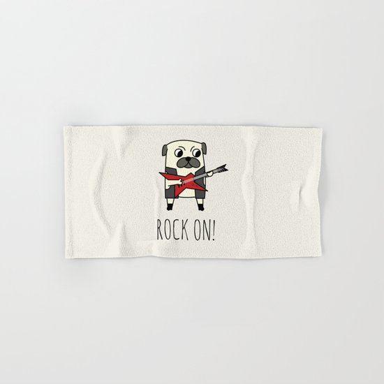 Rockstar Pug Hand & Bath Towel