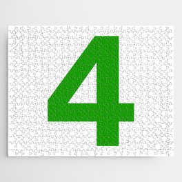 Number 4 (Green & White) Jigsaw Puzzle