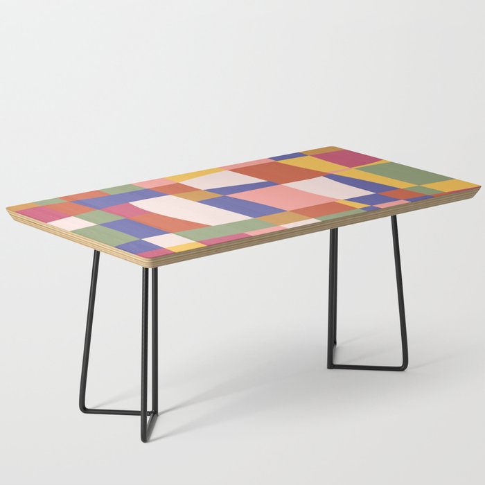 Colorful Geometric Checkered Prints Coffee Table