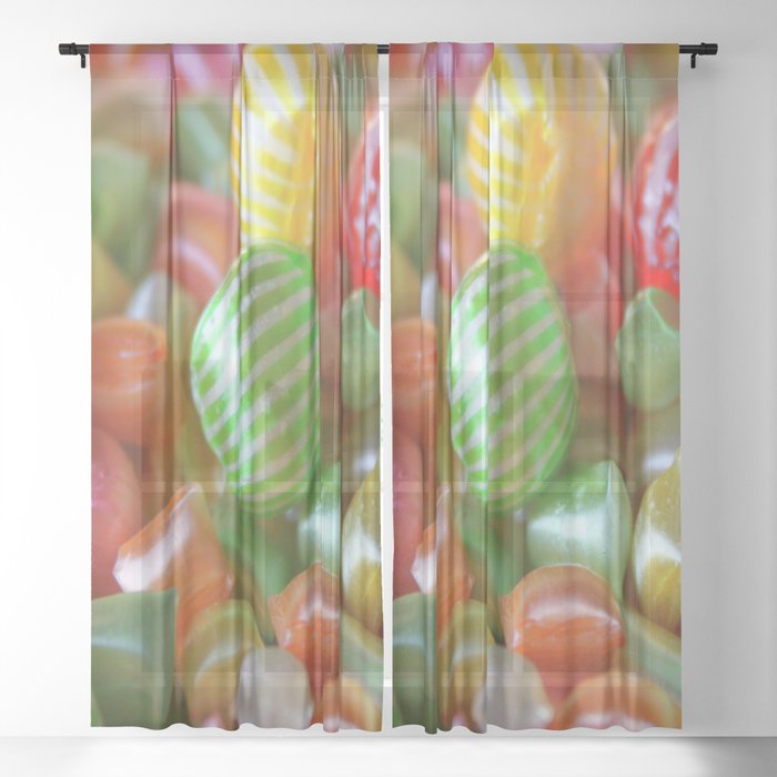Multi-Colored Striped Candy Sheer Curtain