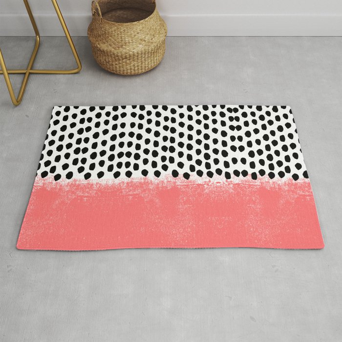 Lola - Abstract, pink, brushstroke, original, painting, trendy, girl, bold, graphic Rug