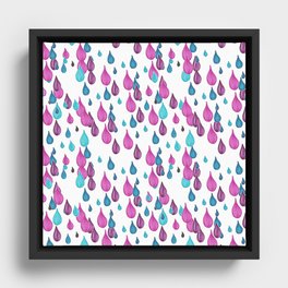 Violet Waterdrop Framed Canvas