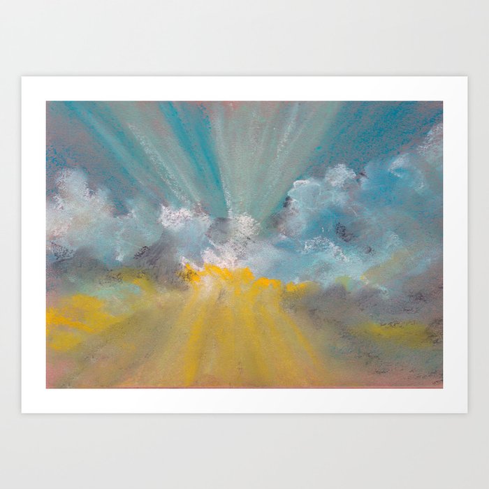 Sun Ray Abstract Pastel Landscape Art Print By Jeshta Society6