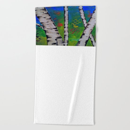 Blue Birch Beach Towel