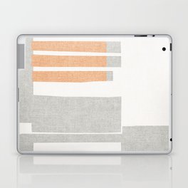 Abstract Textured Orange and Grey Shreds Laptop Skin