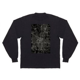 USA Akron - City Map - Black and White Long Sleeve T-shirt