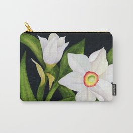 Watercolor Paperwhite Carry-All Pouch | Flower, Paperwhite, Spring, Summer, Floral, Painting, Garden, Bloom, Jynbranik, Watercolor 