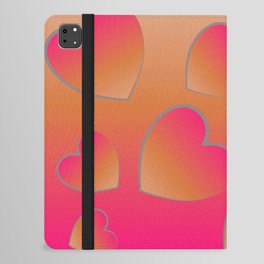 Heartfelt in Coral and Hot Pink iPad Folio Case