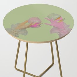 CLINK! - DIGITAL PAINTING CHEERS DRINK GLASS CLOWNS PASTEL JOY WLW QUEER FRIENDSHIP LOVE QUIRKY KAWAII Side Table