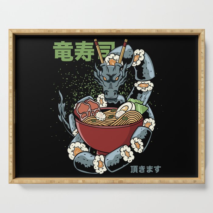 Kawaii Sushi Dragon Roll Japanese Ramen Anime Serving Tray