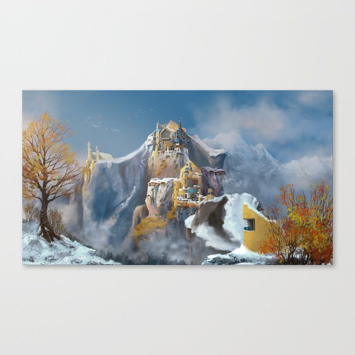 Castle up into the mountains Canvas Print
