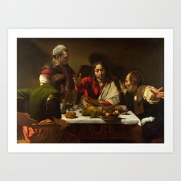 The Supper at Emmaus, Caravaggio, 1601 Art Print