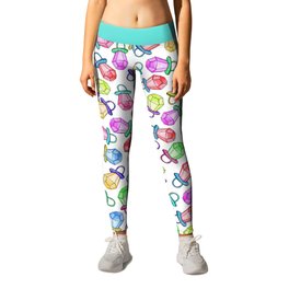 Retro 80's 90's Neon Colorful Ring Candy Pop Leggings