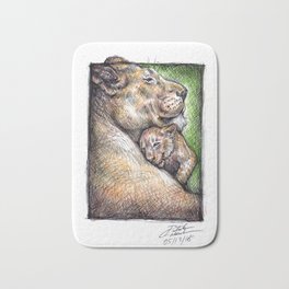 Lioness and Cub Bath Mat