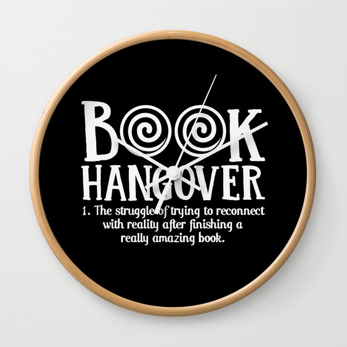 Funny Book Hangover Definition Wall Clock