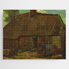Vincent van Gogh Cottage with Peasant Woman Digging, 1885  Jigsaw Puzzle