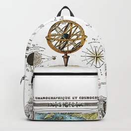Sphere Armillaire - Astronomical and Cosmographical Chart Backpack | Chart, Armillarysphere, Drafting, Drawing, Compassrose, Cosmography, Engraving, Vintage, Sphere, Illustration 