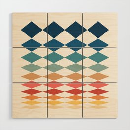 Geometric Shape Patterns 12 in fun bright rainbow themed Wood Wall Art