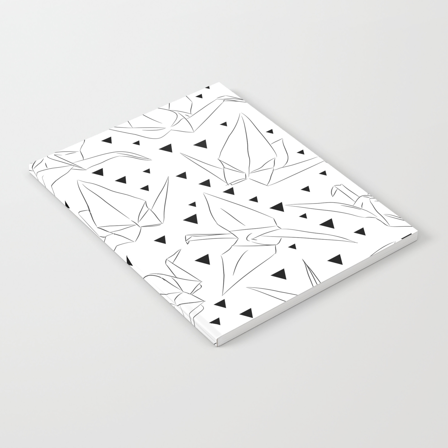 Japanese Origami White Paper Cranes Sketch Symbol Of Happiness Luck And Longevity Notebook By Ekaterinap Society6