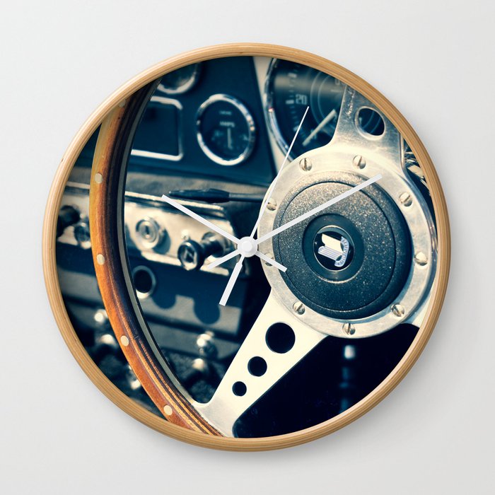 Old Triumph Wheel / Classic Cars Photography Wall Clock