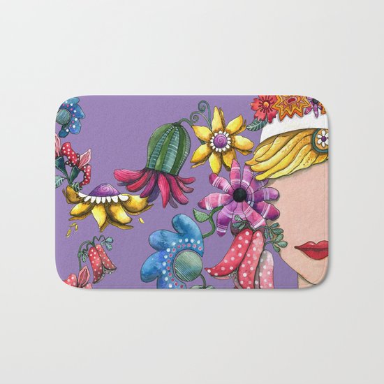 I Love the Flower Girl Lavender Bath Mat