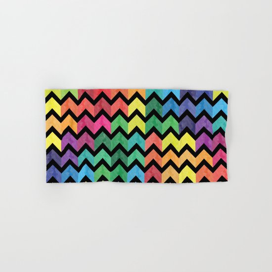 Watercolor Chevron Pattern V Hand & Bath Towel