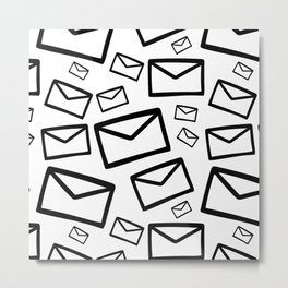Black&white envelopes everywhere Metal Print | Drawing, Envelopepattern, Handdrawn, Blackwhite, Email, Mail, Illustration, Envelope, Handrawn 