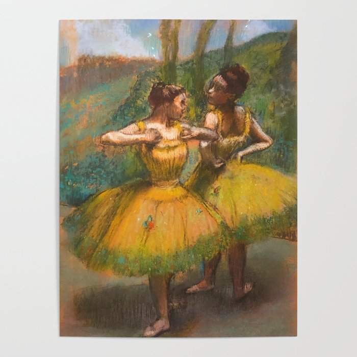 Edgar Degas "Two dancers in yellow" Poster