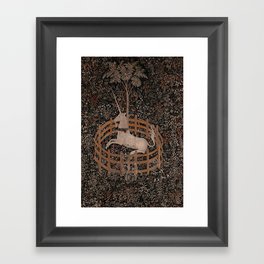 The Unicorn Rests in a Garden (from the Unicorn Tapestries) ,No.2, Framed Art Print