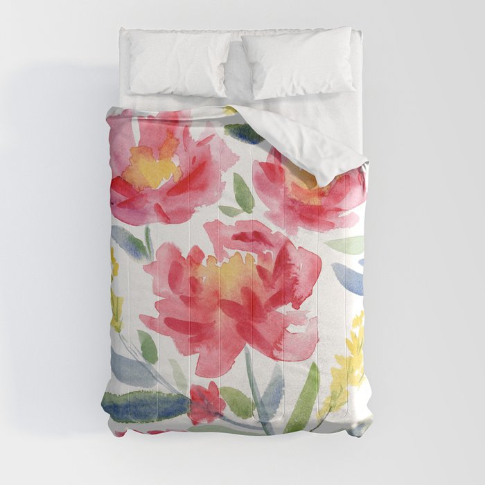 Floral Watercolor Comforter