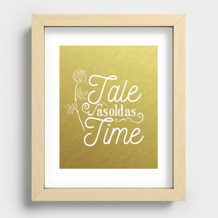 Tale As Old As Time - Beauty and the Beast (gold) Recessed Framed Print