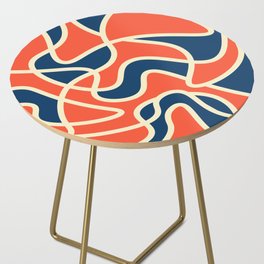 Messy Scribble Texture Background - Blue and Orange Side Table