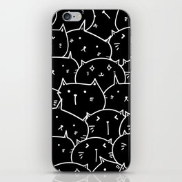 Funny Meme Faces Cats Pattern Black iPhone Skin