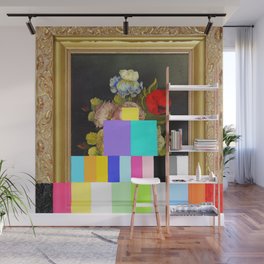 A Painting of Flowers With Color Bars Wall Mural