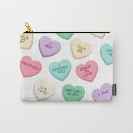 Love Candy Conversation Hearts Carry-All Pouch | Candylove, Valentinehearts, Sweethearts, Candy, Crush, Conversationhearts, Lovehearts, Candyhearts, Iloveyou, Romantic 