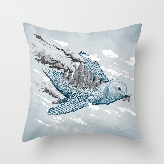 Cleaning the World Throw Pillow