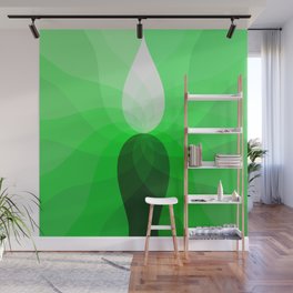 Monochromatic Green Wall Mural
