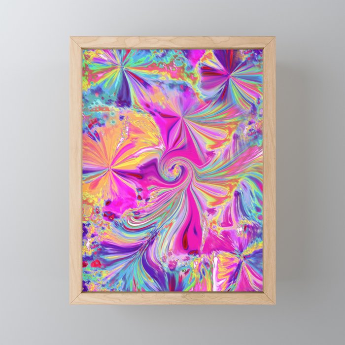 60's Trippy Psychedelic Abstract Art Framed Mini Art Print