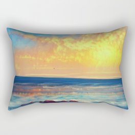 Sea Sunset Nature Sky Ocean Waves Landscape Rectangular Pillow